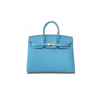 HERMES BIRKIN 25 SWIFT LEATHER MACAROON GOLD BUCKLE H049362CK08 (25*20*13cm)